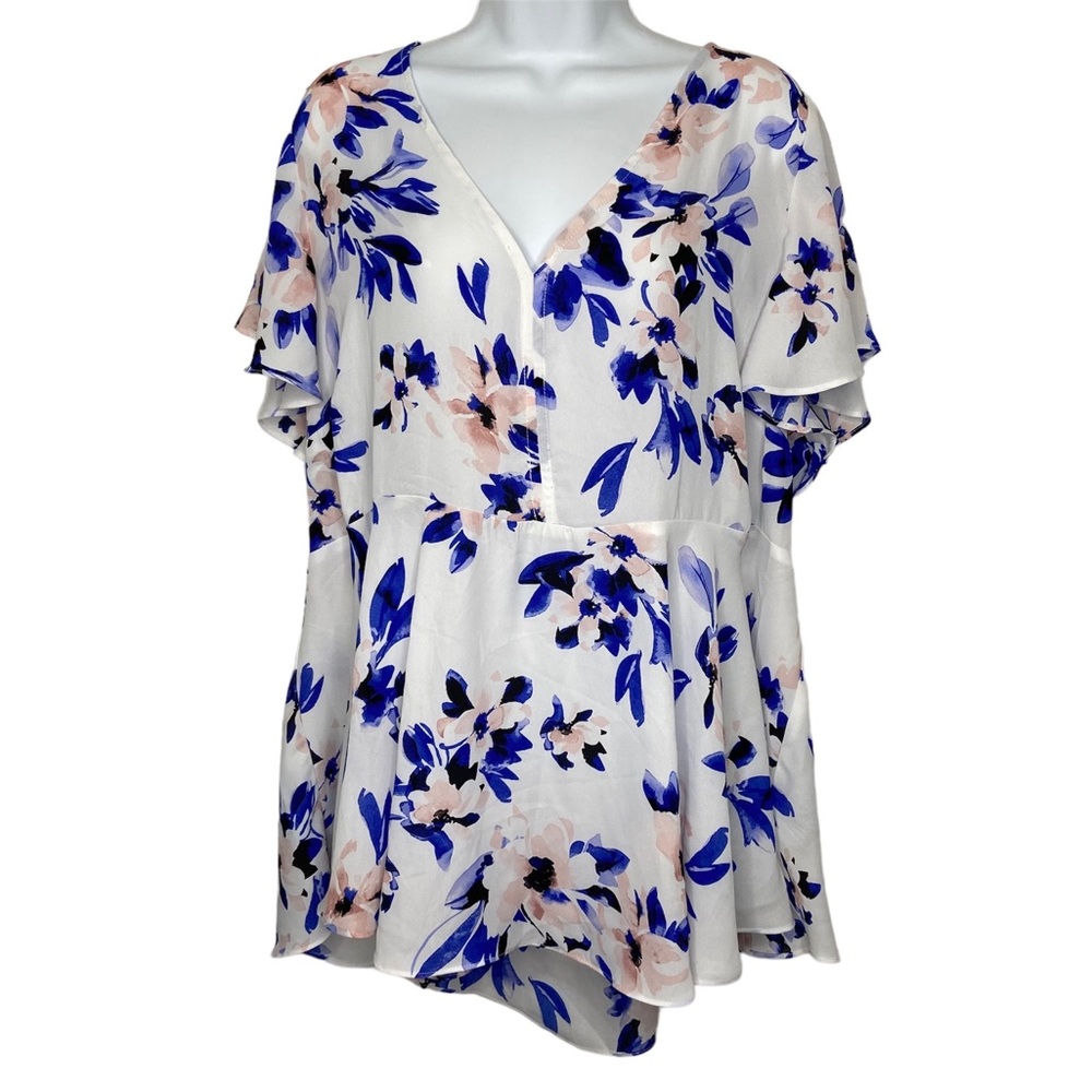 Torrid Floral Peplum Babydoll Style Top